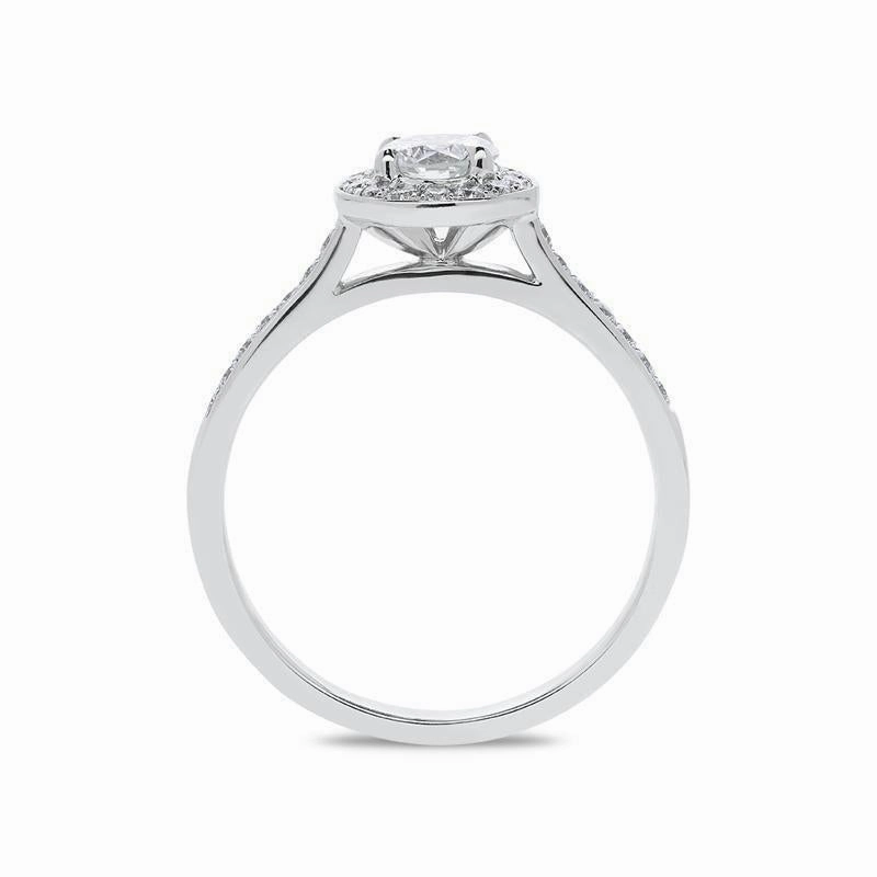18ct White Gold 0.61ct Diamond Brilliant Cut Halo Ring