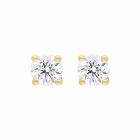 18ct Yellow Gold 0.40ct Diamond Solitaire Stud Earrings