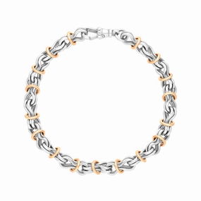 9ct Rose Gold Sterling Silver Multi Link Handmade Bracelet