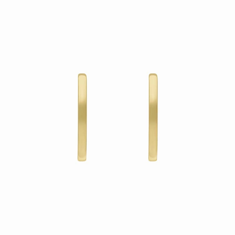 9ct Yellow and White Gold Flat Oval Hoop Earrings