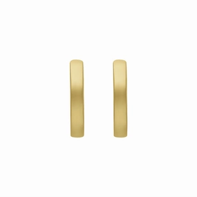 9ct Yellow Gold Round Domed Hoop Earrings