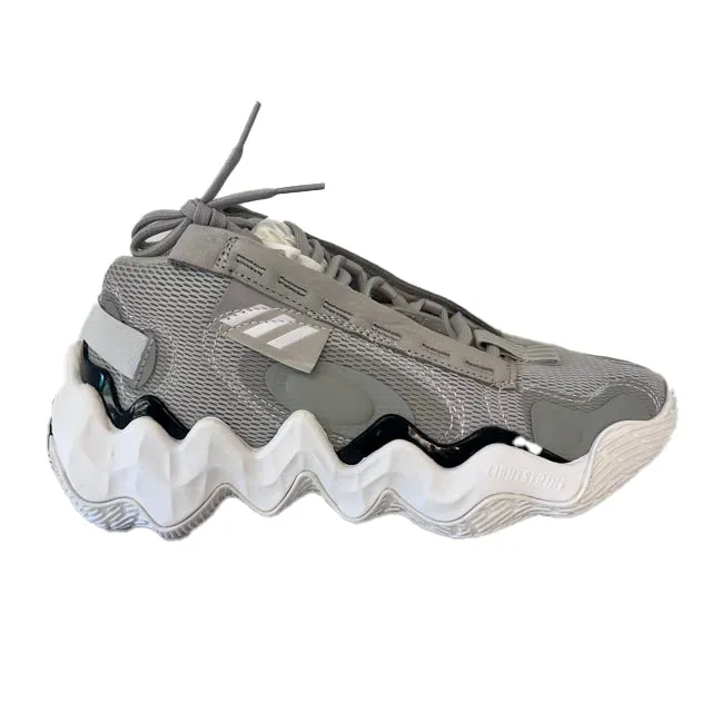 Adidas Girls Gray | Exhibit B Mid Basketball Sneakers