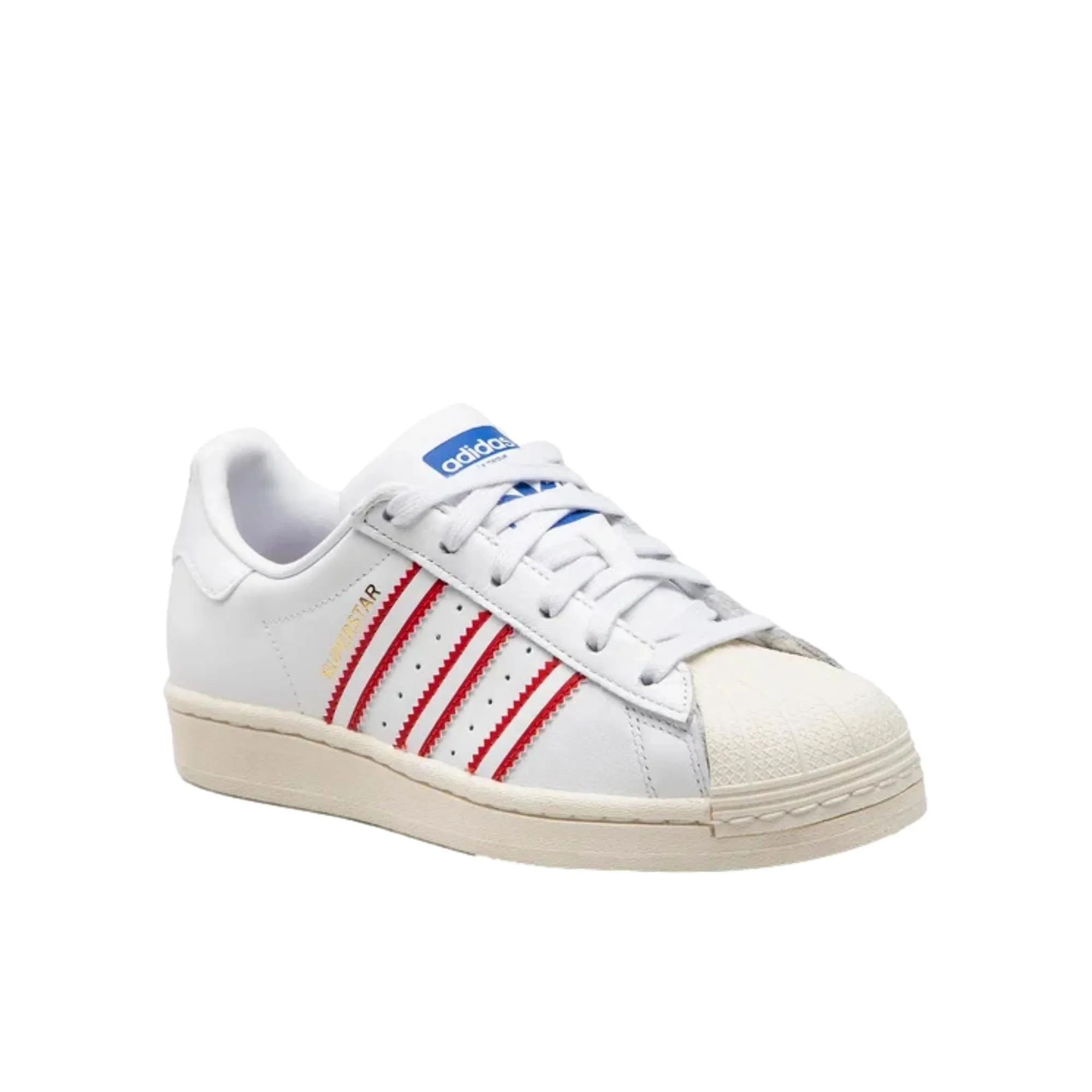 Adidas Superstar Cloud White/Team Power Red/Royal Blue  HQ9968 Grade-School