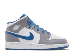 Air Jordan 1 Mid 'True Blue Cement' (GS)