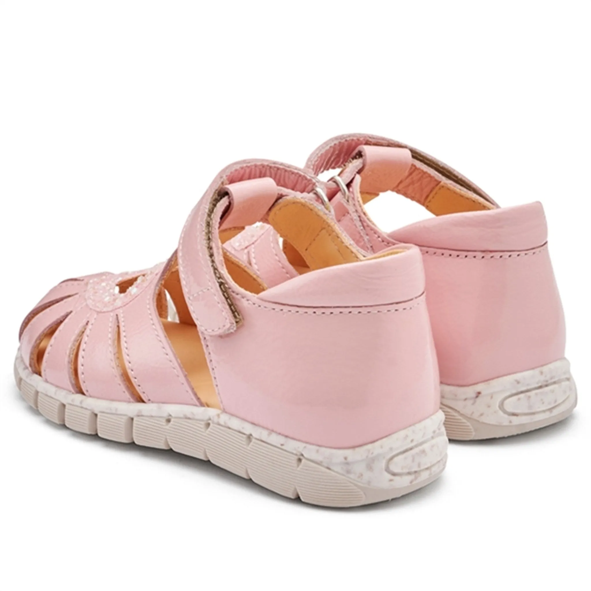 Angulus Heart Sandal W. Velcro Rosa/Rosa Glitter