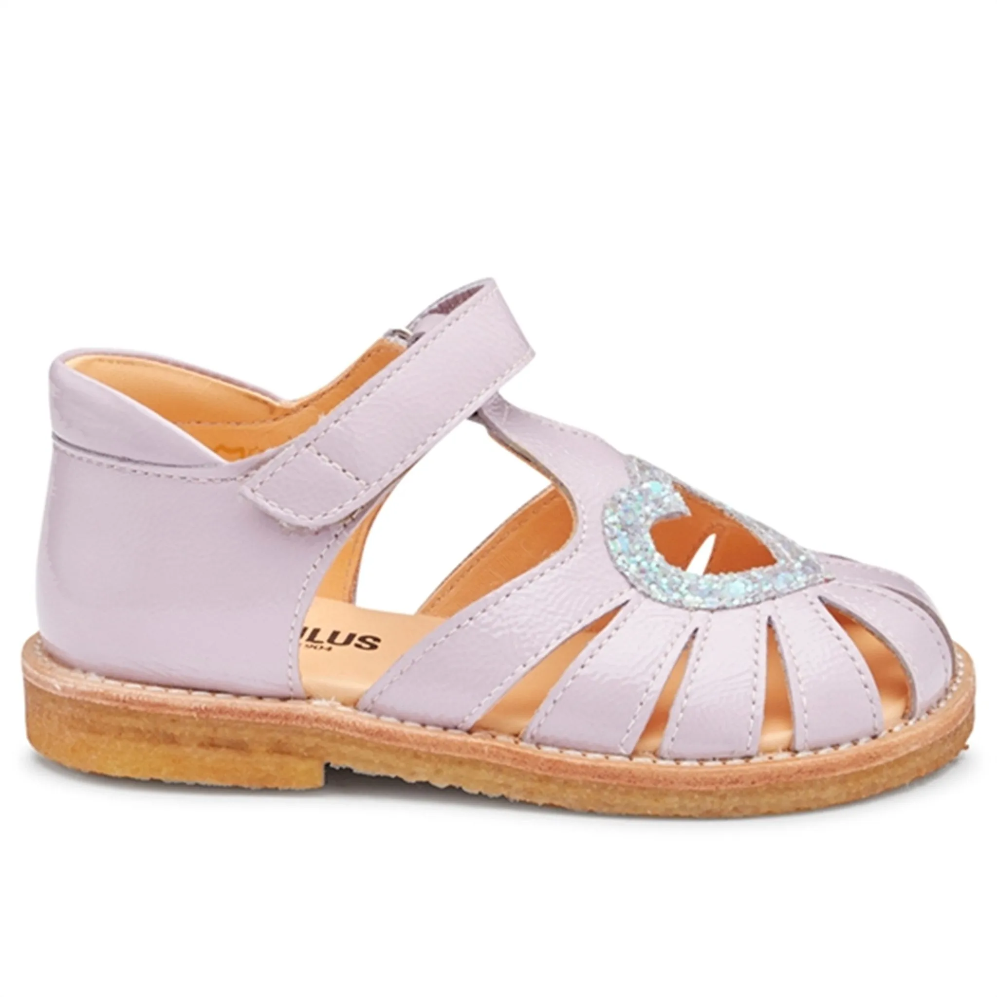 Angulus Hjerte Sandal W. Velcro Light Lilac/Mint Glitter