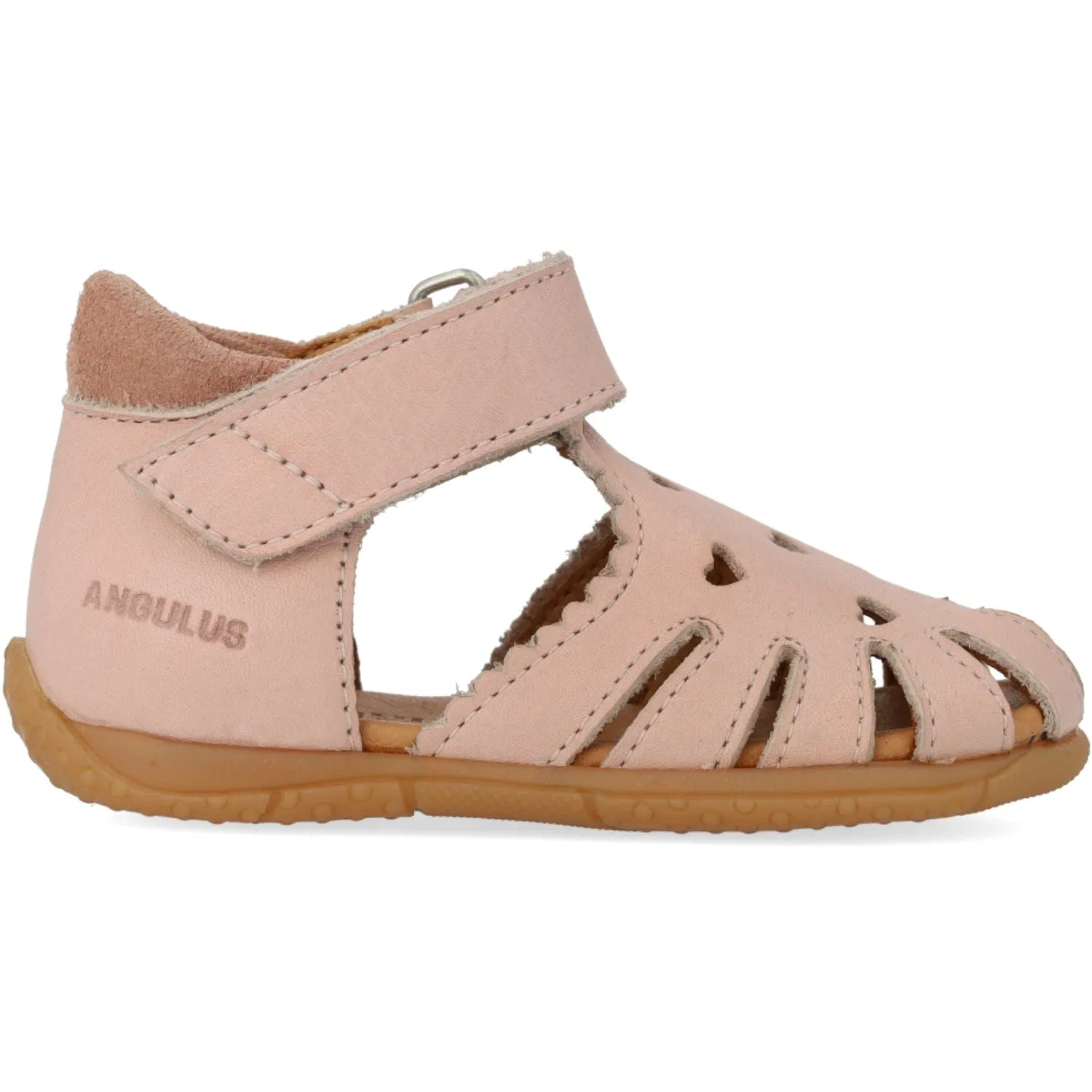 Angulus Rosebud/Rosebud Barnets Frste Sandal Med Udstanset Hjertemnster