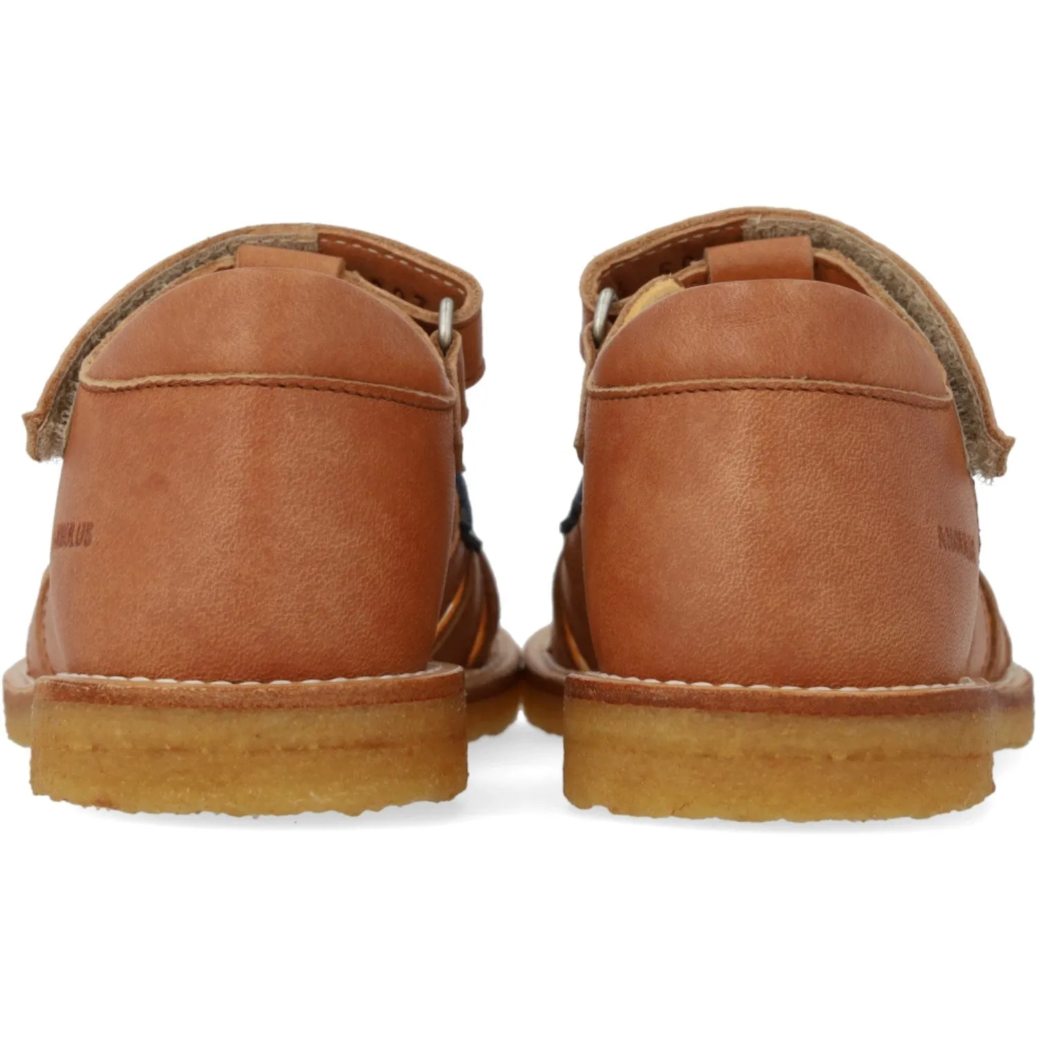 Angulus Tan/Navy/Indigo/Blue FAnd Colourblock Regnbuesandal Med Velcro