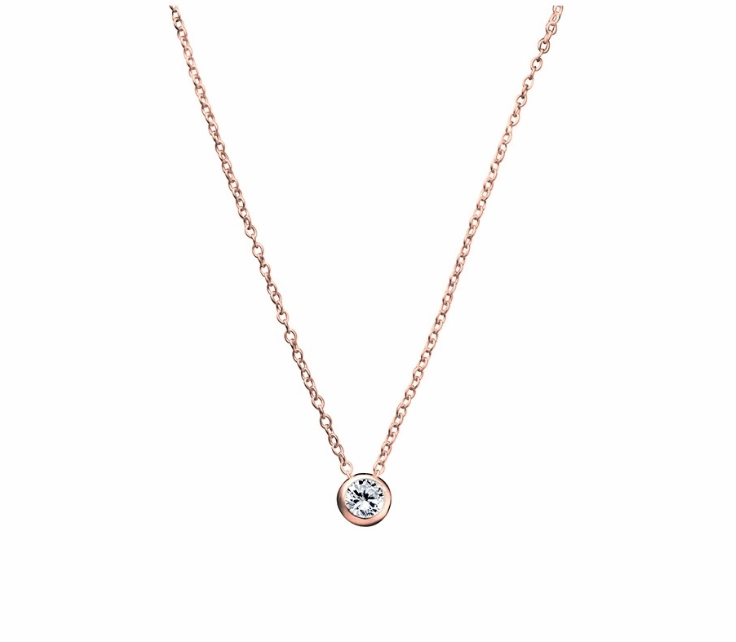 Bezel Setting CZ Necklace - 3 Colours