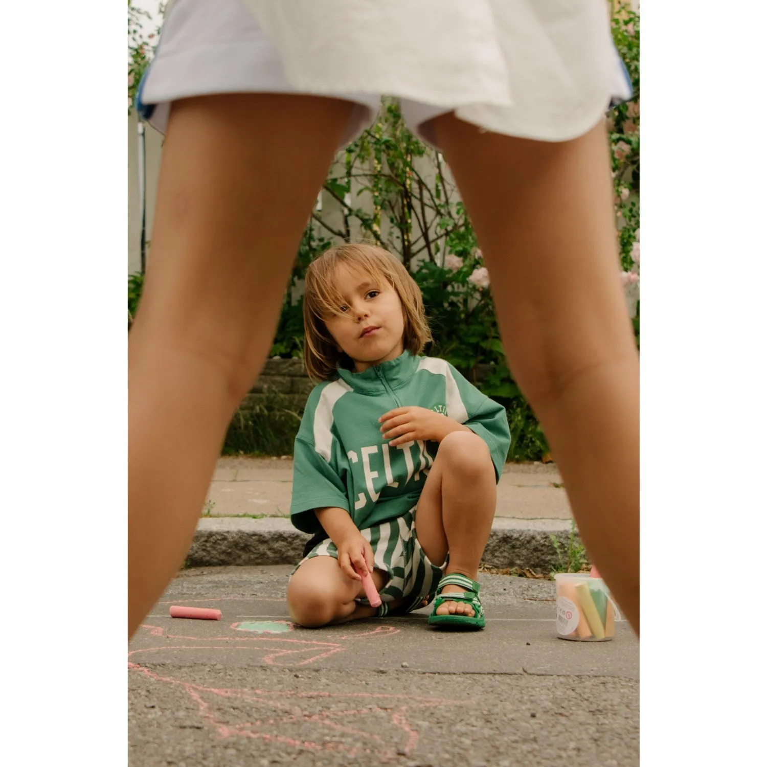 Bisgaard Emerald Green Stripes Trine Kjr X Addie Sandal