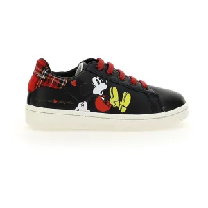 Black Mickey Plaid Tab Sneakers