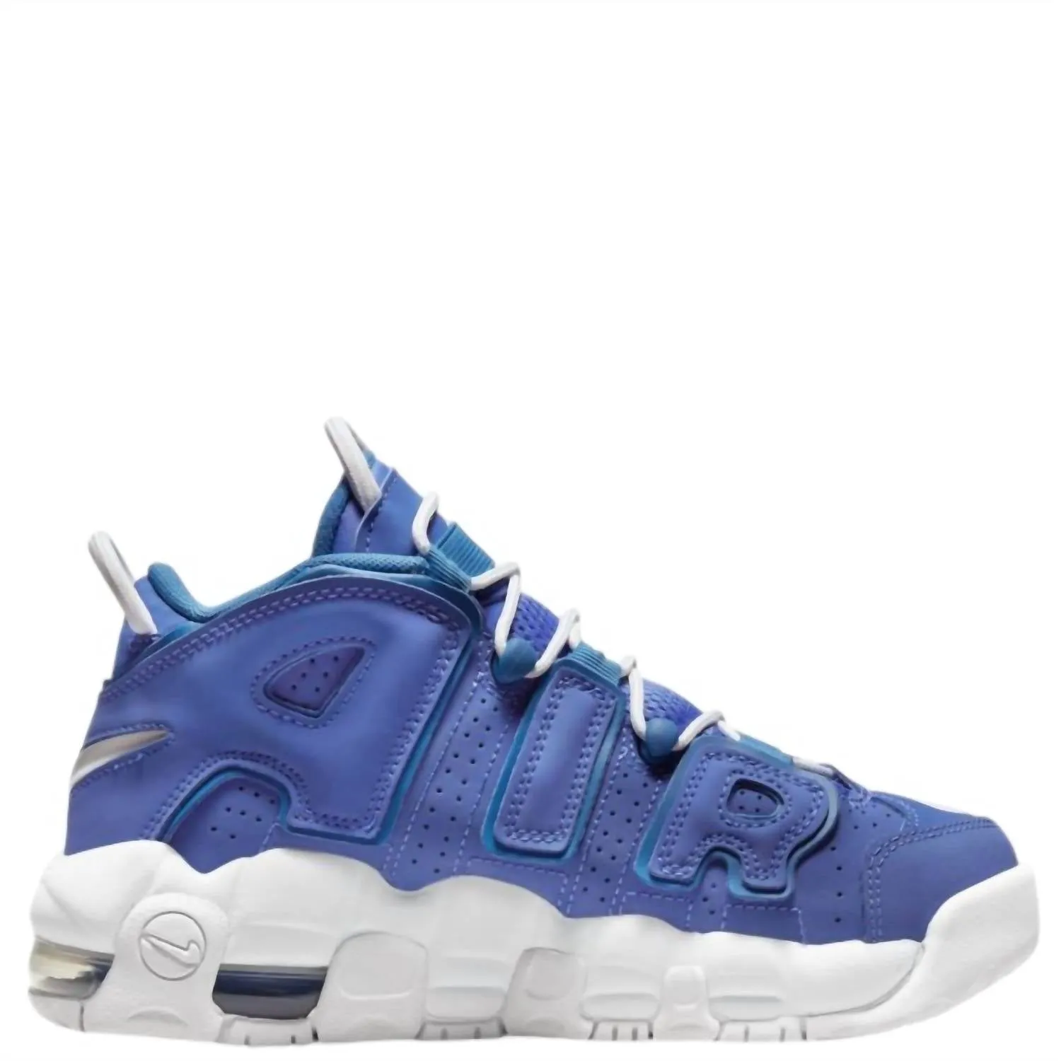 Boy's Air More Uptempo Gs Sneakers In Medium Blue / White
