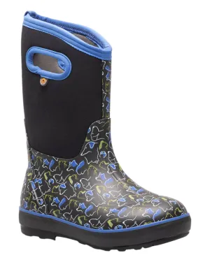 Boy's Classic Pets Boots In Black Multi