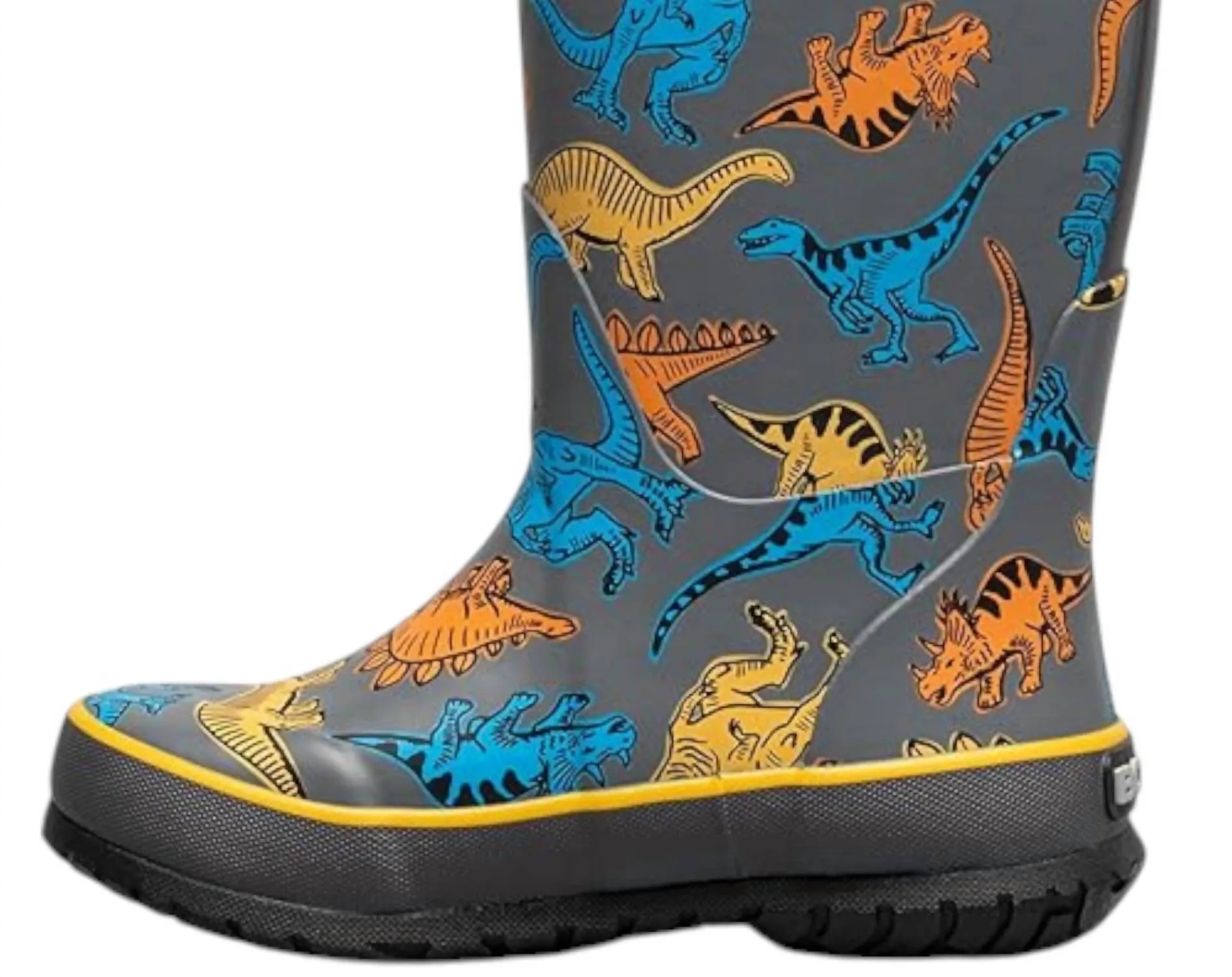 Boy's Dino Rain Boots In Gray