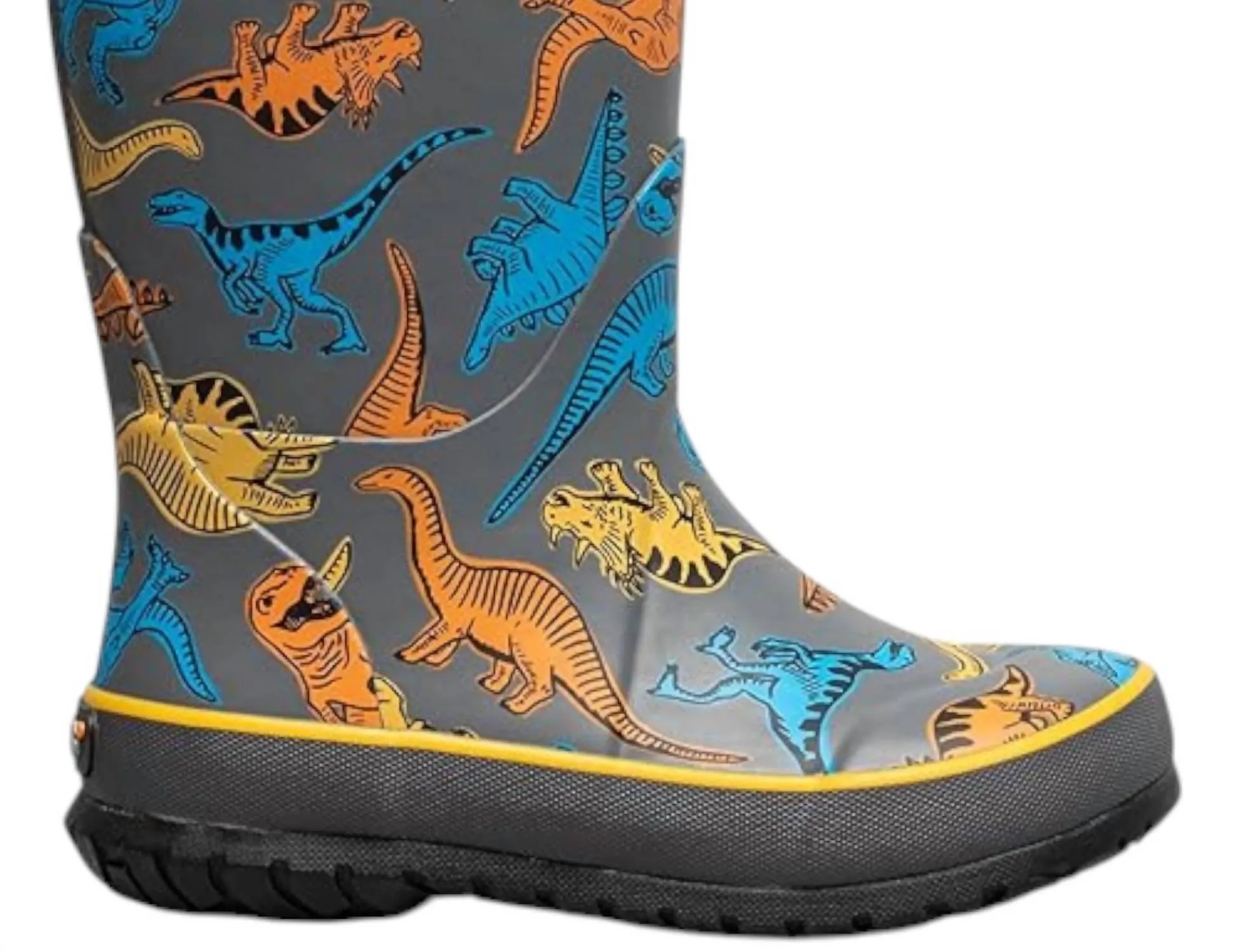 Boy's Dino Rain Boots In Gray