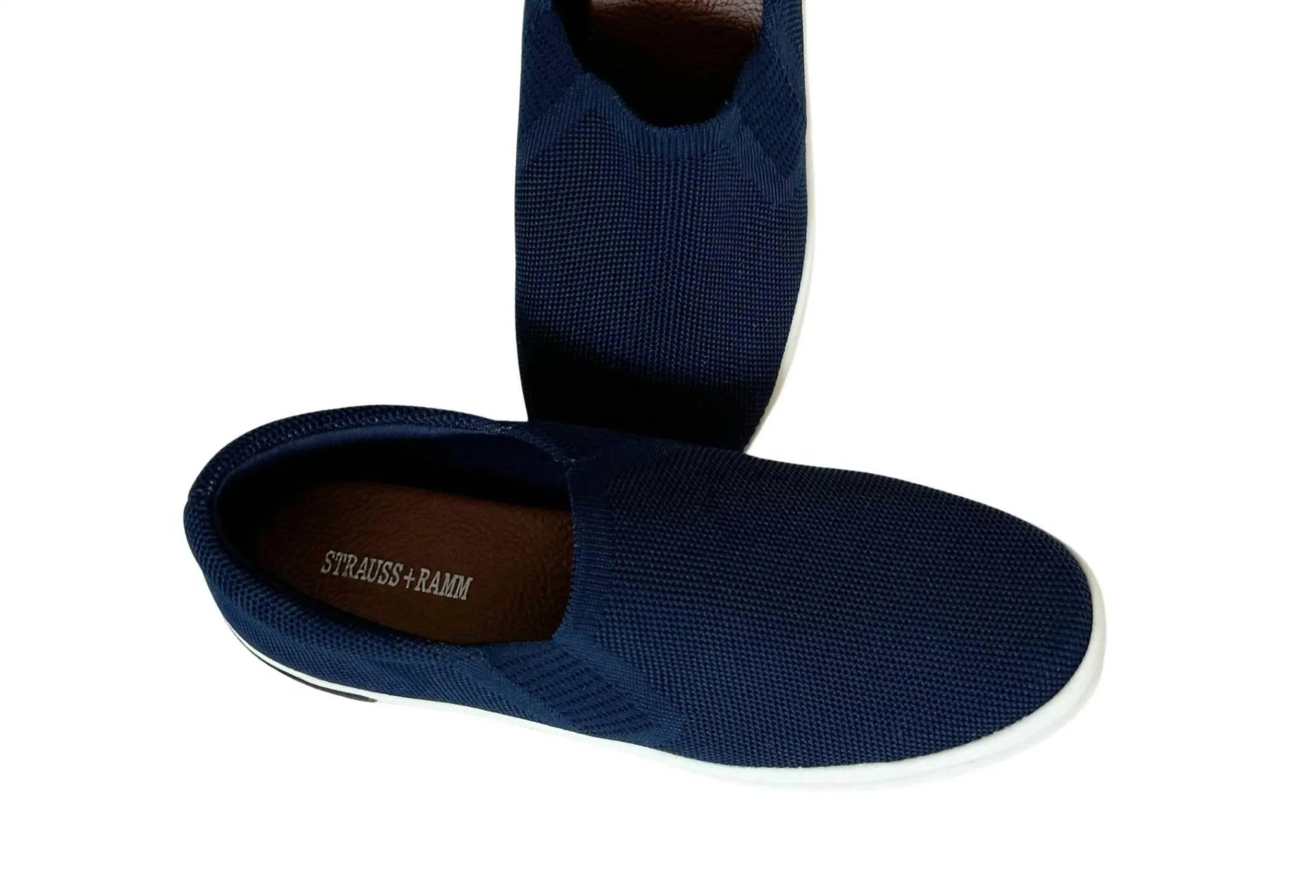 Boys Knit Slip Ons In Navy