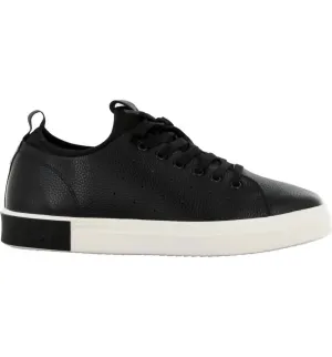Boys' Leather Sneaker In Black