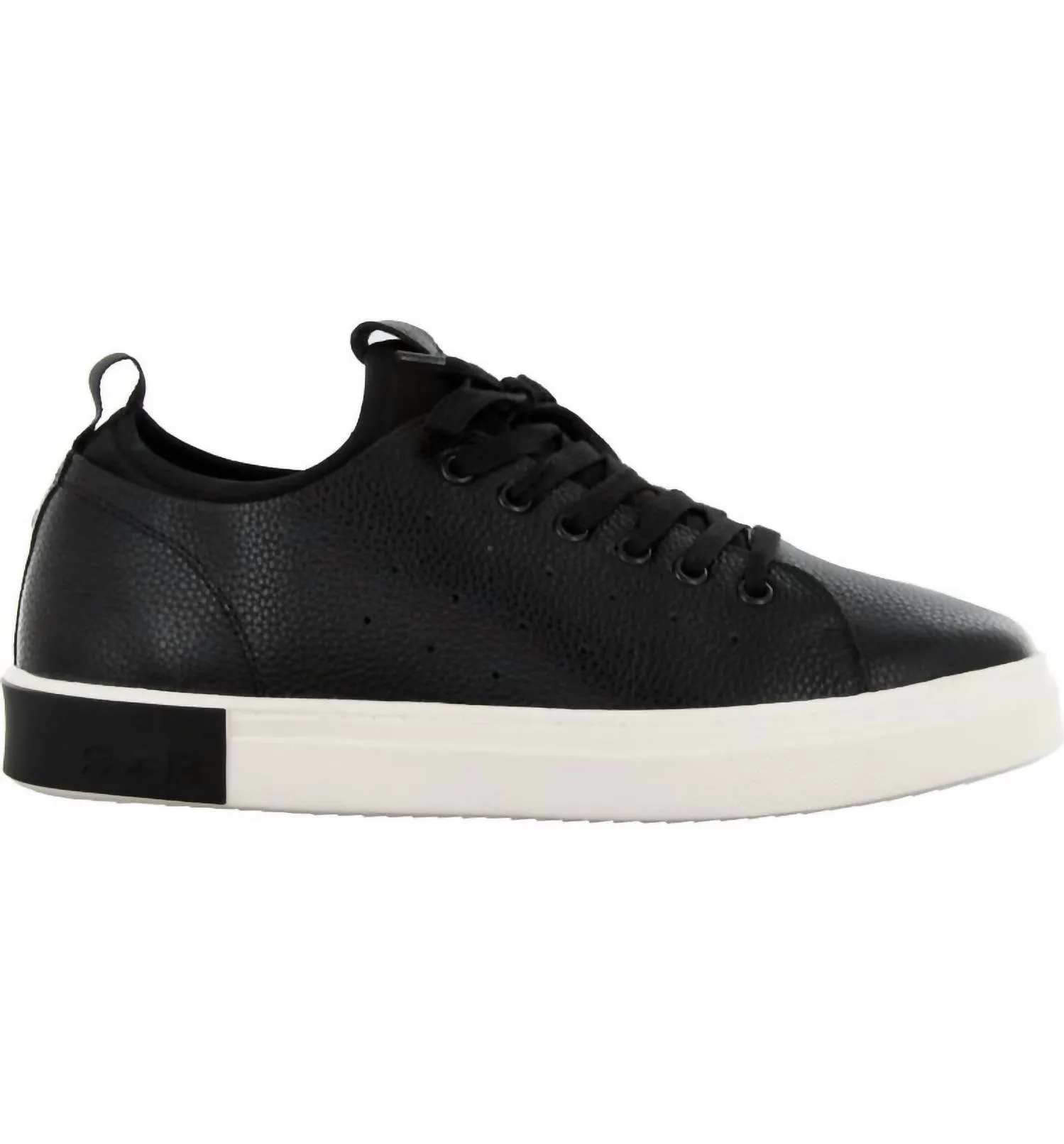 Boys' Leather Sneaker In Black