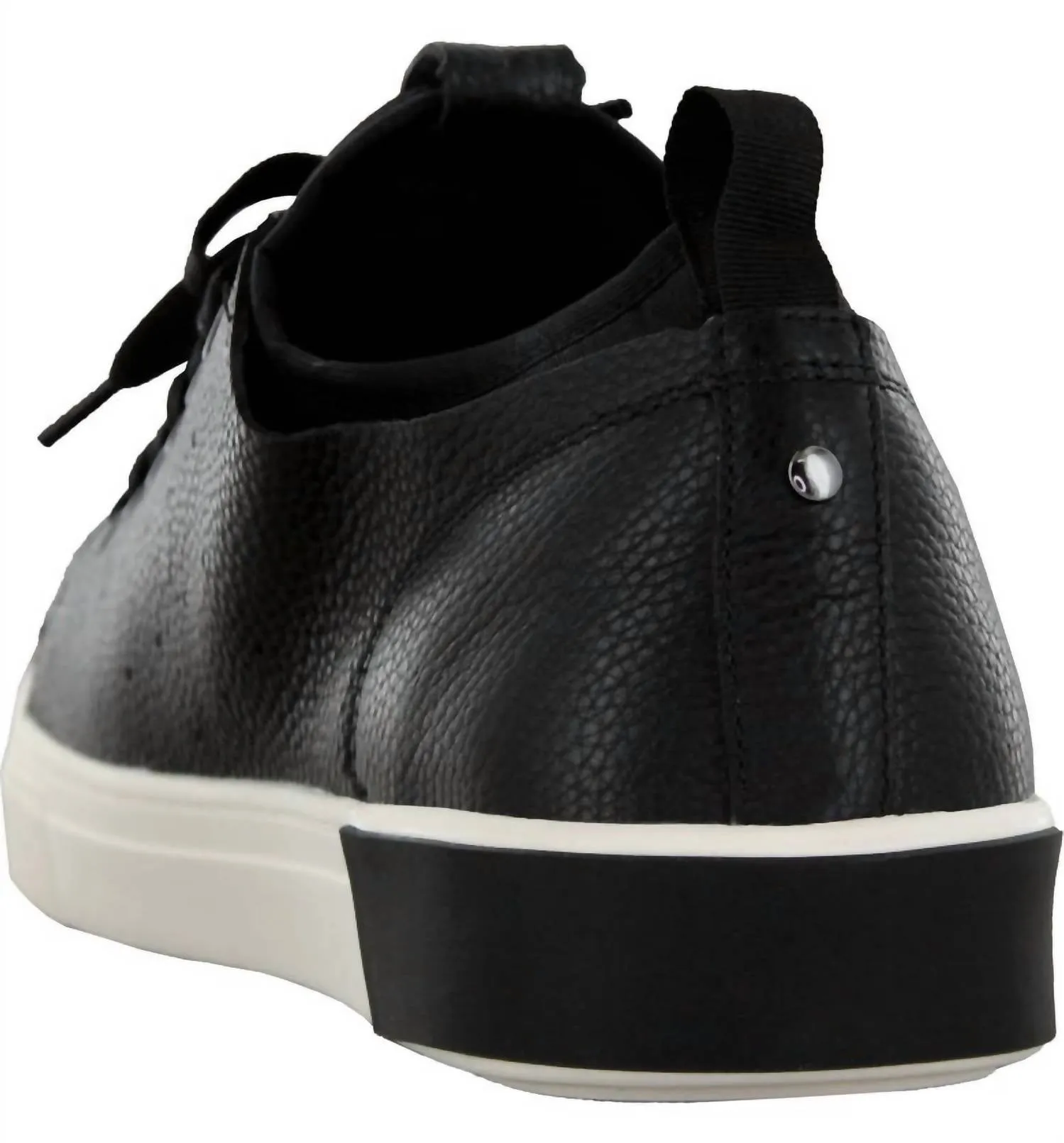 Boys' Leather Sneaker In Black