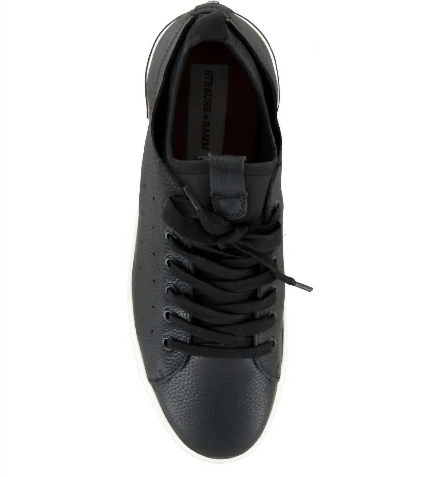 Boys' Leather Sneaker In Black
