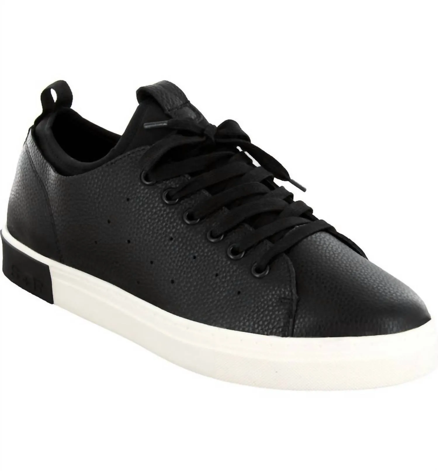 Boys' Leather Sneaker In Black