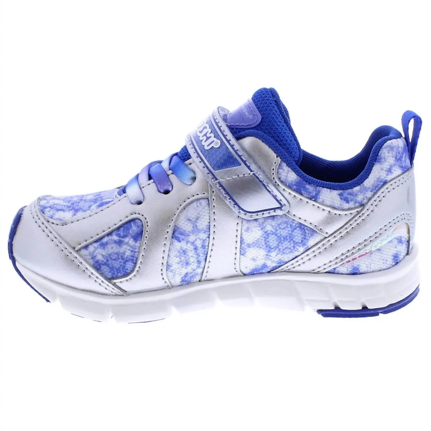 Boy's Rainbow Sneakers In Silver/blue