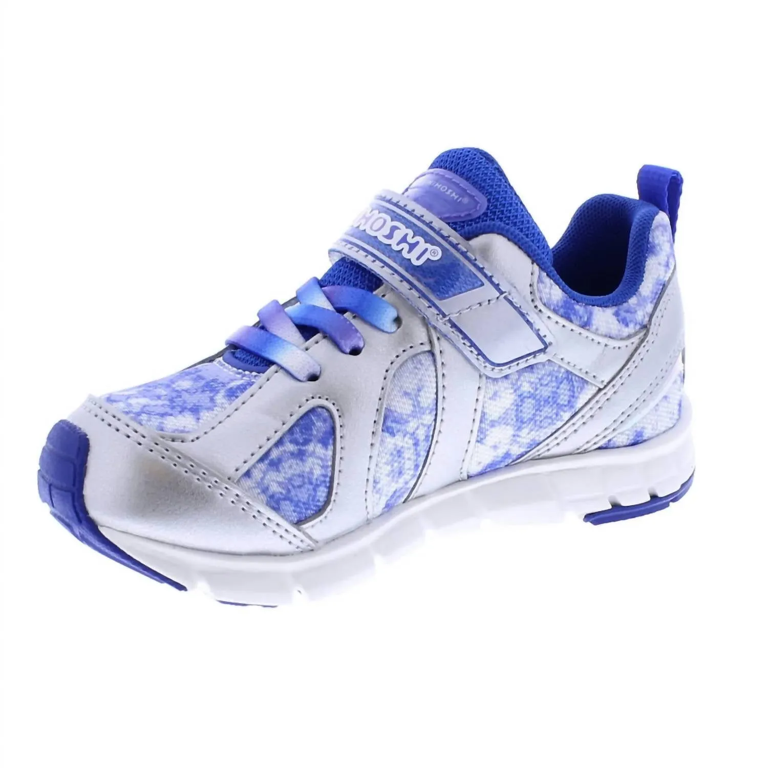 Boy's Rainbow Sneakers In Silver/blue