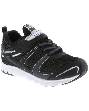 Boy's Velocity Sneakers In Black/silver