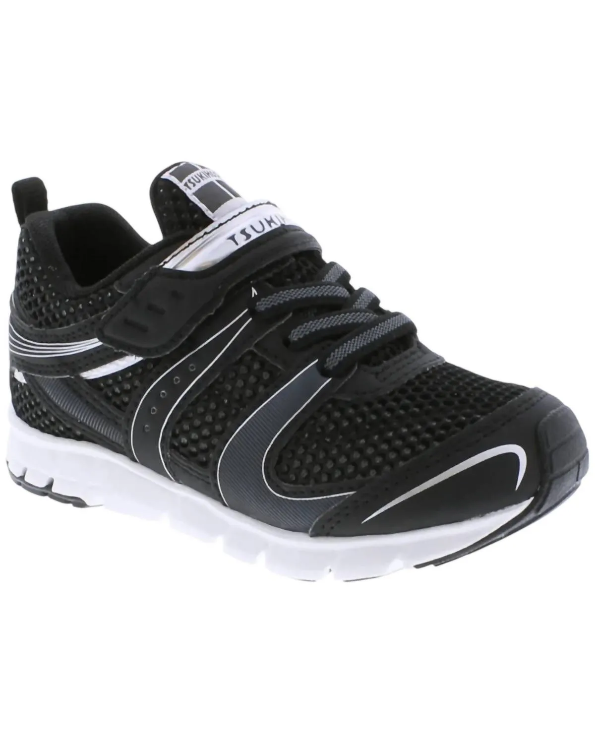 Boy's Velocity Sneakers In Black/silver