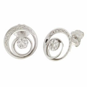 Chimento Fleur 18ct White Gold 0.42ct Diamond Orbital Earrings D