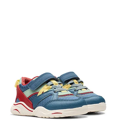 CLARKS FEATHERPACE K BLUE/GREEN F FIT