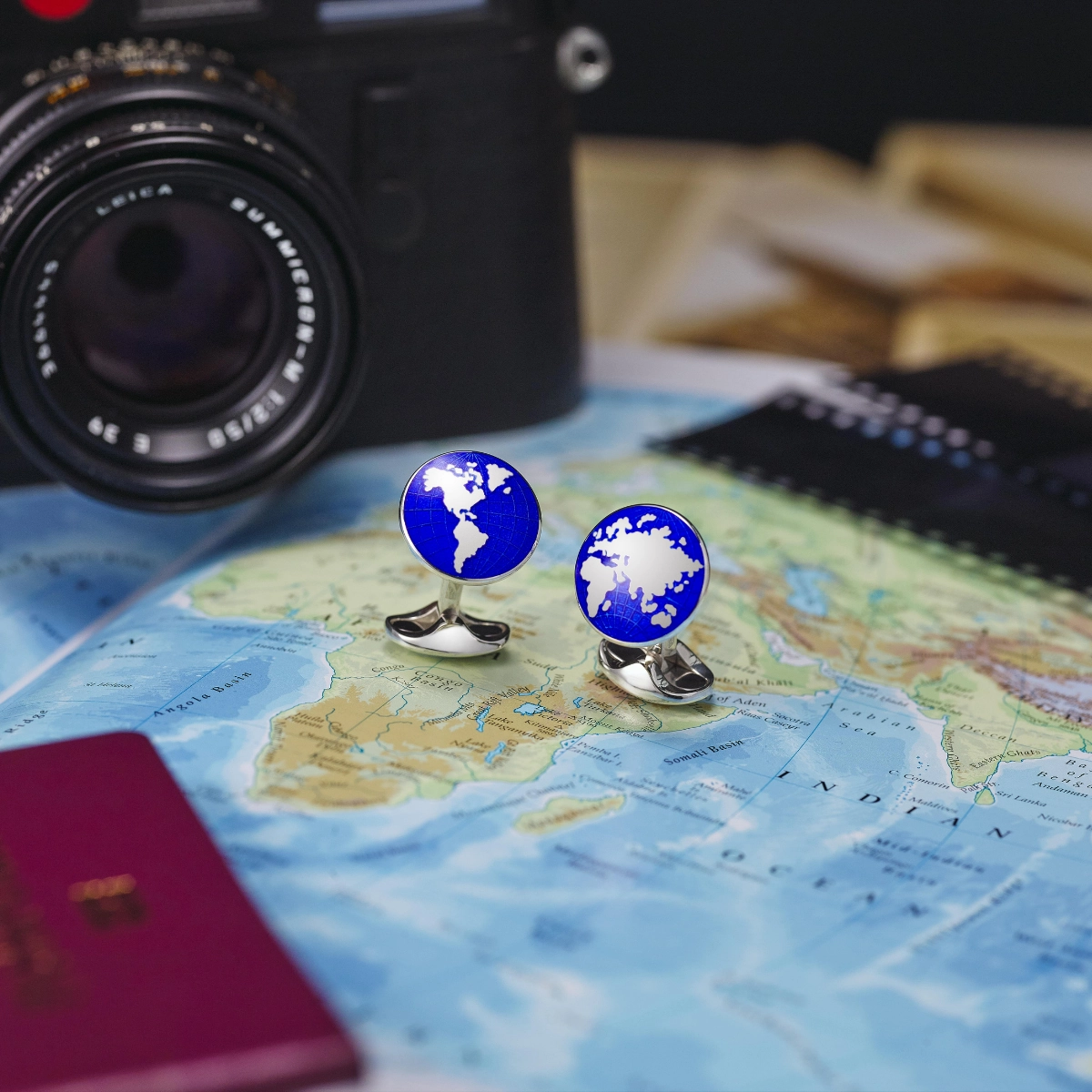 Deakin & Francis Cufflinks Sterling Silver Enamel World