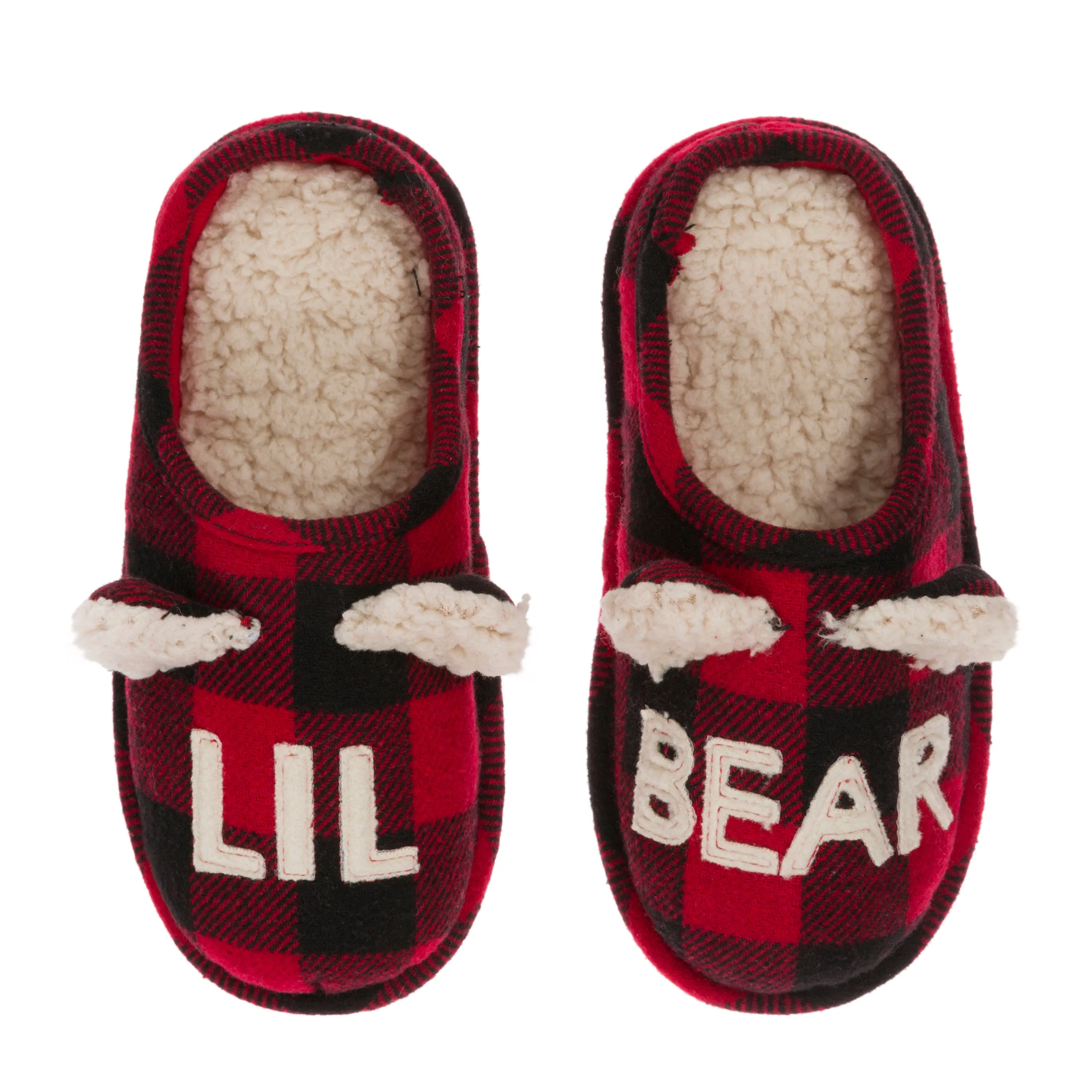 Dearfoams Kid's Buffalo Check Lil Bear Clog Slipper
