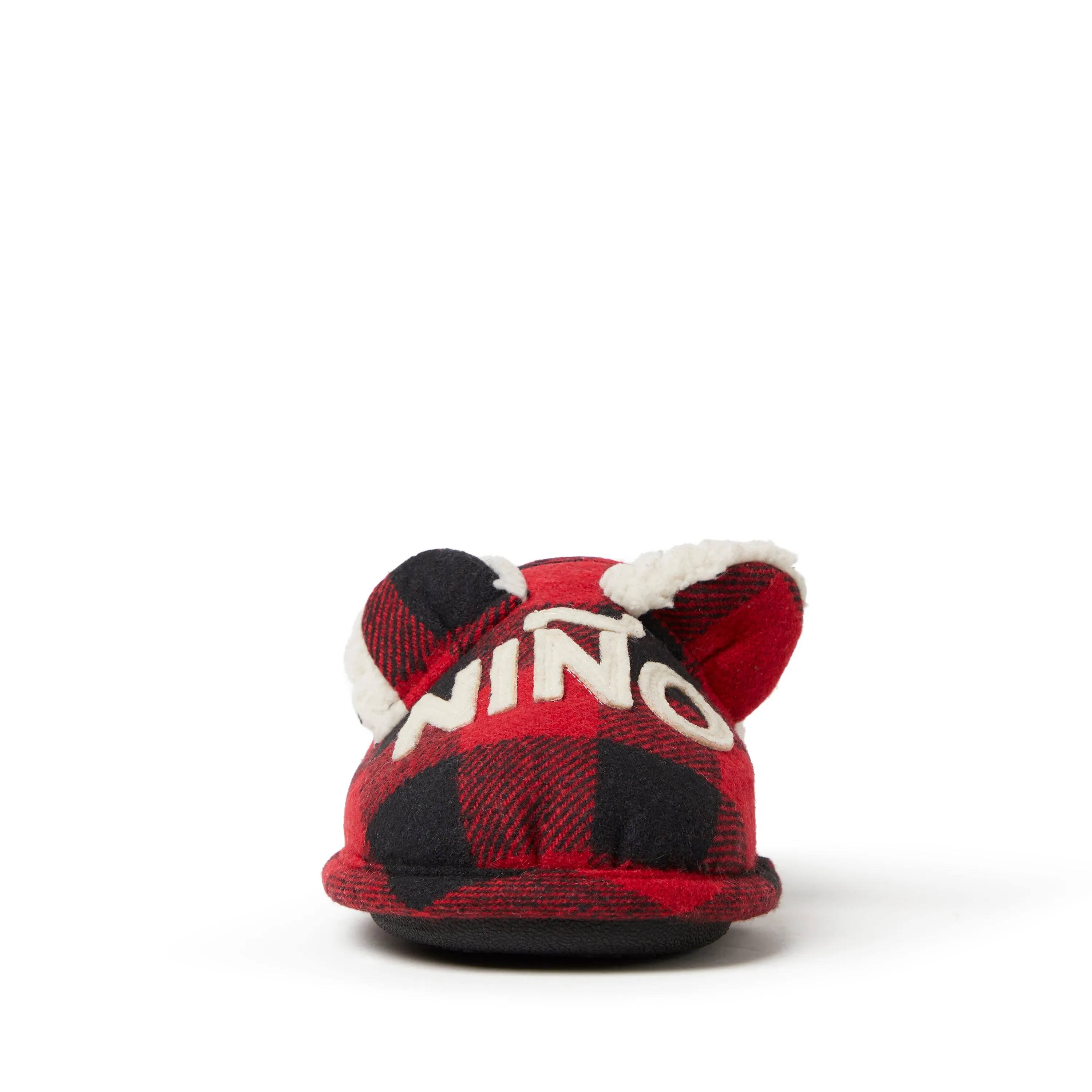Dearfoams Kid's Buffalo Check Lil Bear Clog Slipper