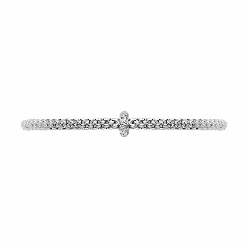 Fope Flex'it Prima 18ct White Gold 0.18ct Diamond Bracelet