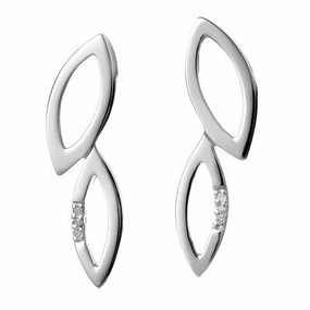 Hot Diamonds Earrings Simply Sparkle Multi Leaf Silver