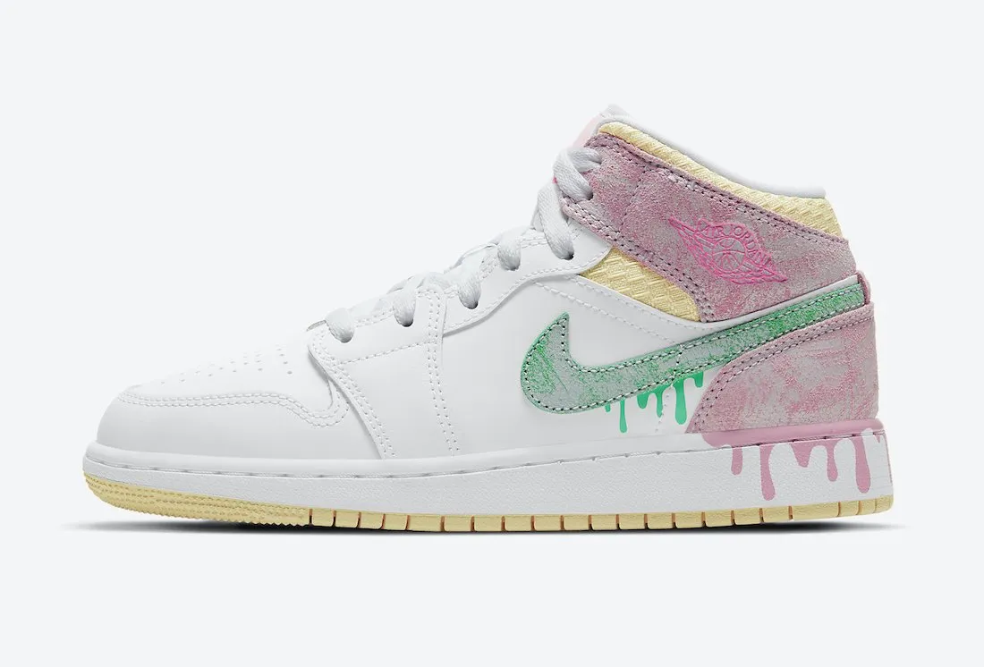 JORDAN 1 MID PAINT DRIP (GS)