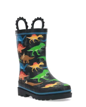 Kids Dino World Boots  Fun Waterproof Dinosaur Rain Boots