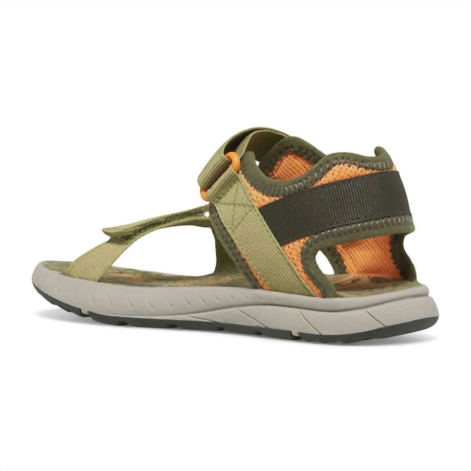 Kid's Kahuna Web Sandal In Olive/orange