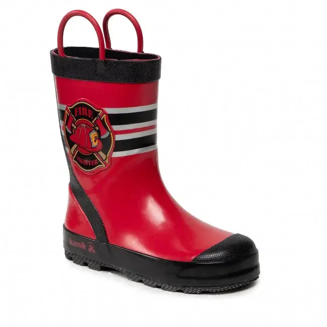 Kids Kamik Fireman Boot  Easy-On, Waterproof Protection for Little Explorers