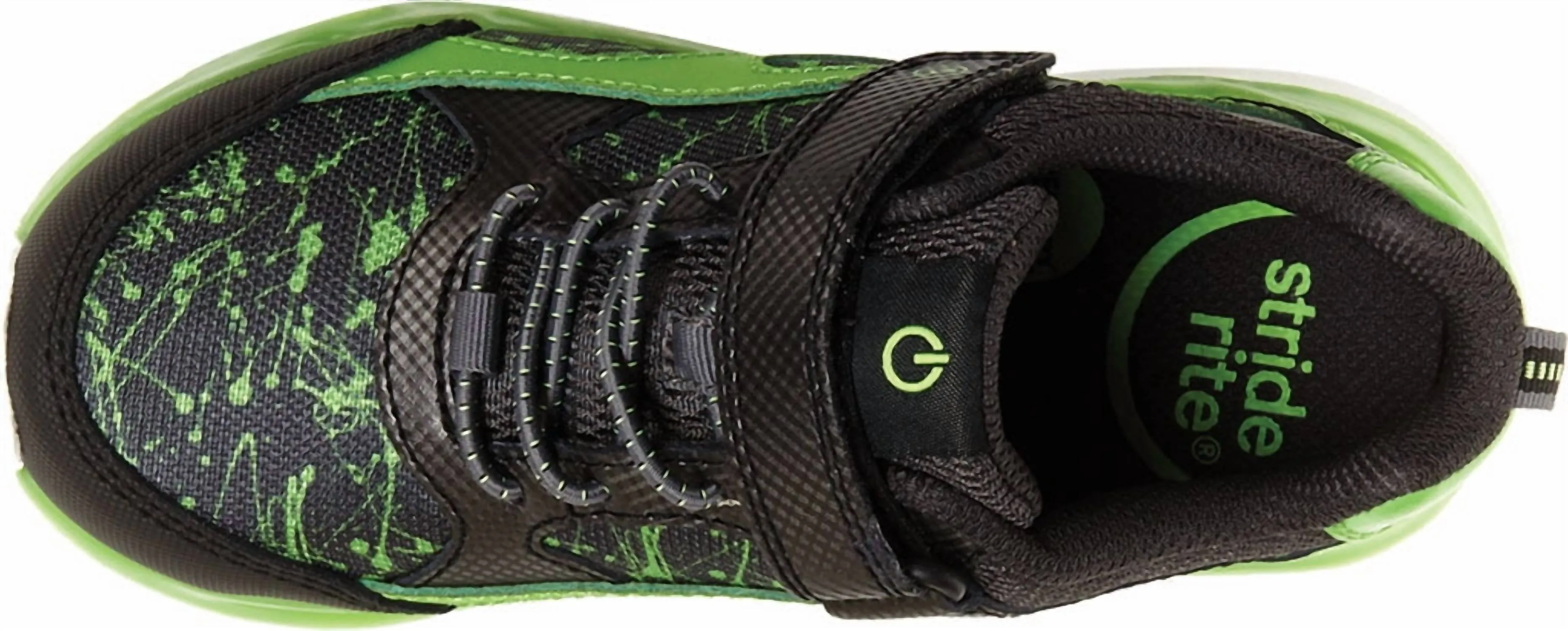 Kid's Lighted Swirl Sneakers In Black/green