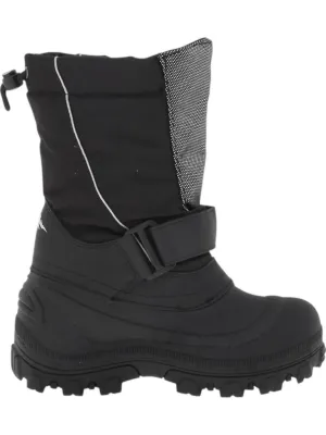 Kid's Quebec Boots In Black/silver