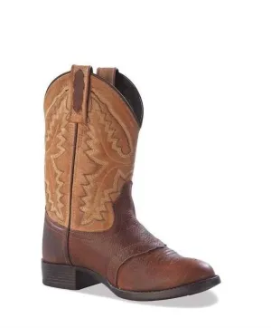 Kids Round Toe Cowboy Boots - Medium Width In Brown
