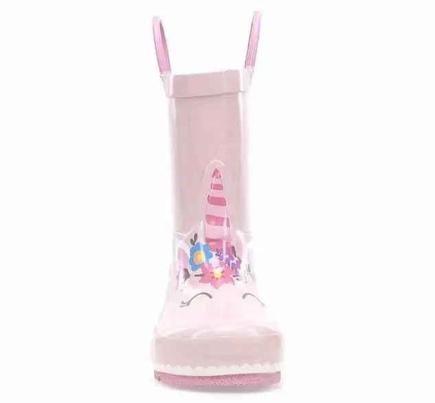 Kids Unity Unicorn Boots  Waterproof Glitter Rain Boots