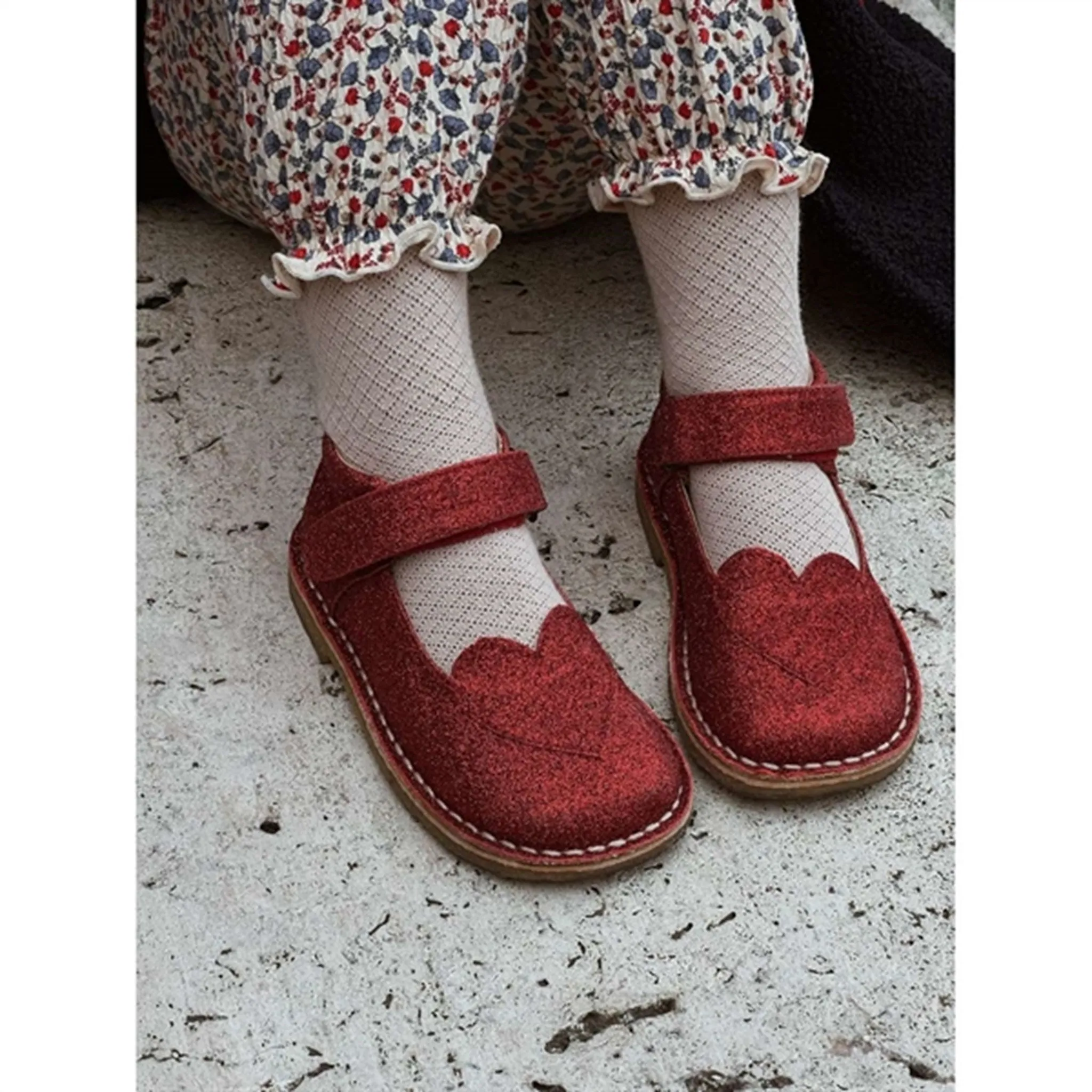Konges Sljd Shoe Minnie Coeur Glitter Christmas Red