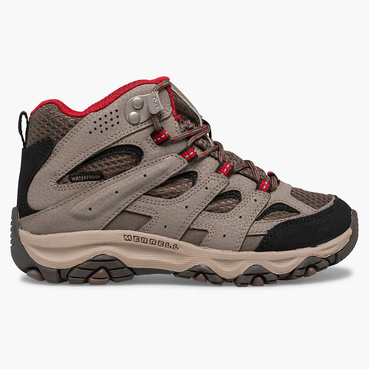 Merrell Moab 3 Mid MK265701 Kids Boulder Red Leather Waterproof Ankle Boots TF73