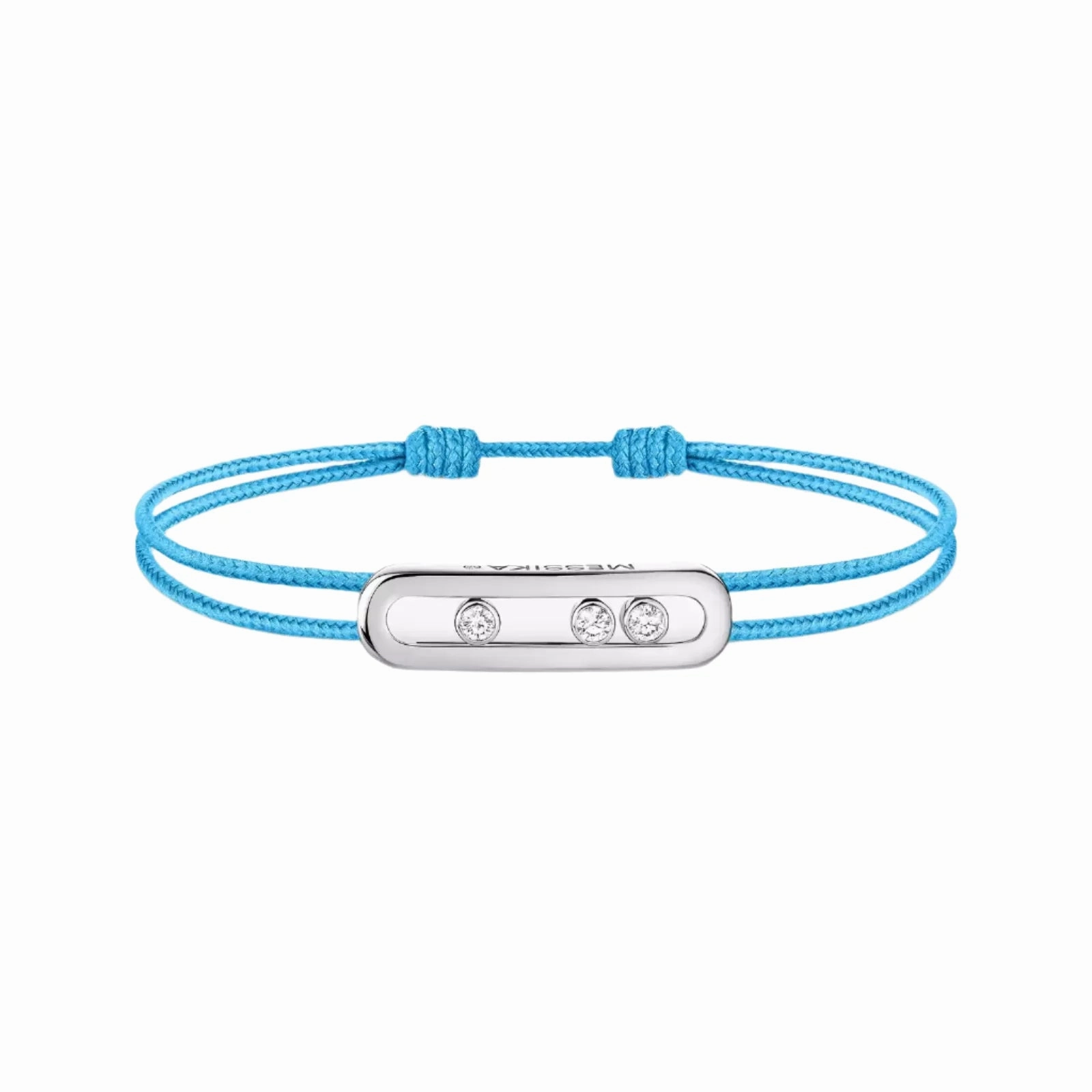 Messika Care(s) 18ct White Gold & Diamond Blue Cord Bracelet