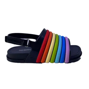 Mini Melissa Girls Black Colorful Sandals