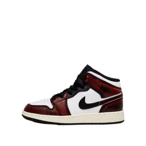 Nike Air Jordan 1 Mid SE Black/Infrared 23-White-Sail  FB0568-006 Grade-School