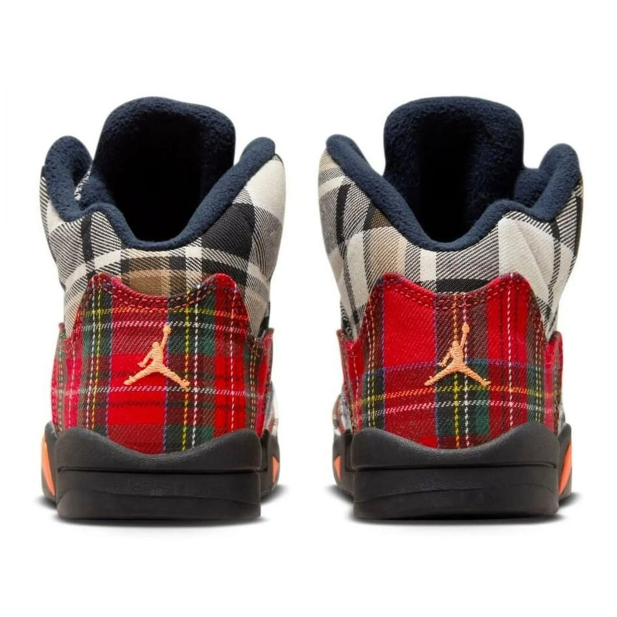 Nike Jordan 5 Retro Plaid Black/Total Orange  FD4812-008 Pre-School